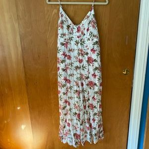 American Eagle Wide Leg Capri Floral Jumpsuit